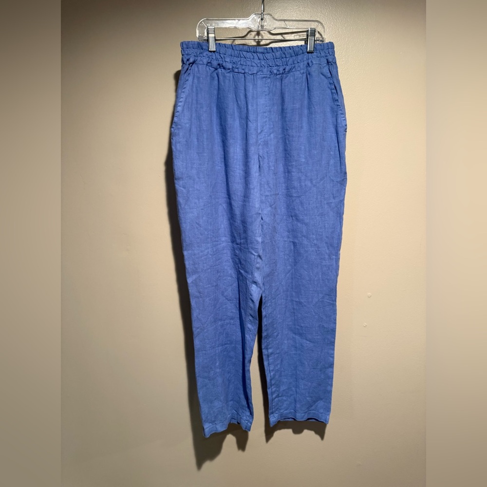 HARIS COTTON 100% linen elastic pull on pants size small